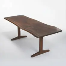 Trestle dining table by George Nakashima, c. 1960, American black walnut, rosewood, sold Oct 2006