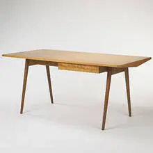 desk by George Nakashima, c. 1950, birch, walnut, sold Oct 2006