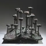 untitled (Welded Form) by Harry Bertoia, 1966, phosphorus bronze with applied patina, sold Oct 2006