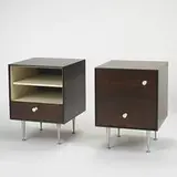 Thin Edge nightstands, pair by George Nelson & Associates, c. 1955, rosewood, aluminum, resin, sold Oct 2006
