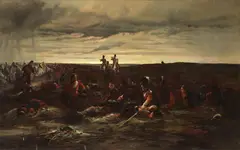 Elizabeth Thompson, Dawn of Waterloo, oil on canvas