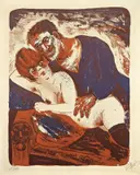 Otto Dix, Matrose und Mädchen, 1923, Farblithographie auf Papier