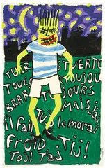 Ohne Titel by Robert Combas, 1980, Acryl über Bleistift auf Leinwand (nicht aufgespannt), sold Jun 2010