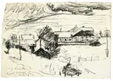 Lovis Corinth, WALCHENSEE, 1923, Kreide auf Velin (Wasserzeichen: JW ZANDERS 1891)