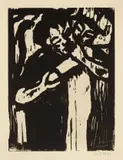 Emil Nolde, Junges Paar, 1917, Holzschnitt auf festem, leicht genarbtem Papier