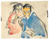 Zwei Mädchen by Ernst Ludwig Kirchner, Um 1910, Aquarell, Bleistift und Kreide auf Bütten, sold Jun 2009