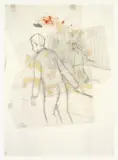 Francis Alÿs, Ohne Titel, 1999, Ölfarbe und Bleistift auf 5 Teilen Transparentpapier, mit Klebeband verbunden