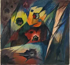 Arnold Topp, Komposition I, 1916, Aquarell auf festem genarbten Papier