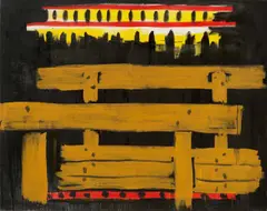 Karl Horst Hödicke, Baugrube vor nächtl. Mart. Gropius Bau, 1990, Acryl auf Leinwand