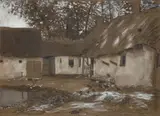 Franz Skarbina, Hof einer Ferme (Picardie). Sonntagsruhe