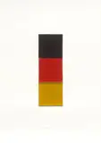 Gerhard Richter, Schwarz Rot Gold I, 1998, Collage aus drei mit Ölfarbe bemalten Quadraten aus Halbkarton, auf Karton montiert
