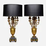 Ferdinand Barbedienne, candelabra lamps, pair