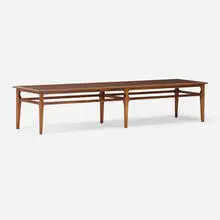 coffee table by Modern, c. 1970, walnut, sold Jul 2020