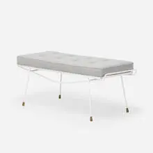 Maurizio Tempestini, Neva-Rust bench, c. 1955, upholstery, enameled steel, brass