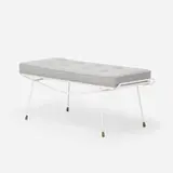 Maurizio Tempestini, Neva-Rust bench, c. 1955, upholstery, enameled steel, brass