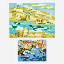 Adele Lemm, two works, oil on canvas, pastel on paper