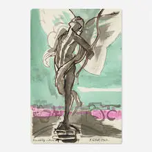 Piccadilly Circus by Françoise Gilot, 1960, ink and watercolor on paper, sold Jun 2020