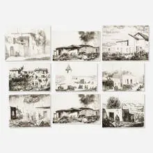 Santa Fe portfolio by Bror Julius Olsson Nordfeldt, eight etchings on BFK Rives, sold Jun 2020