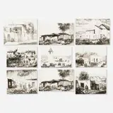 Bror Julius Olsson Nordfeldt, Santa Fe portfolio, eight etchings on BFK Rives