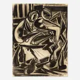 Joseph Meierhans, Untitled (figures), 1954, charcoal on paper