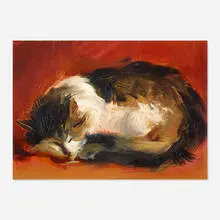 Adolf Konrad, Kitten, oil on canvas laid to board