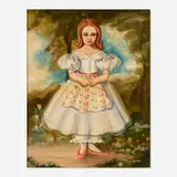 Jean Halter, The White Dress, oil on board