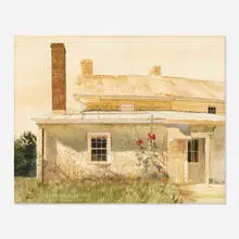 John Chumley, Hollyhocks, 1967, watercolor on paper