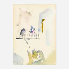 Arthur Beecher Carles, Balcony with Flowers (#158 from sketchbook), watercolor on paper