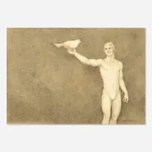 White Symbol by John Lear, 1982, graphite on paper, sold Jun 2020