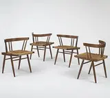 Grass Seated chairs, set of four by George Nakashima, c. 1969, walnut, grassline, sold Oct 2006