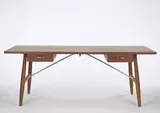 Hans J. Wegner, desk, model #AT 325 A, 1954, teak, chrome-plated steel, chrome-plated brass