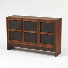 Edward Wormley, Chinese Block cabinet, c. 1957, walnut, rosewood print blocks, macassar ebony, brass