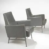 Maxime Old, chairs from the lounge in the France cruise ship, c. 1962, leather, enameled steel