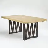 Paul Frankl, dining table, c. 1950, lacquered cork, mahogany