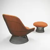 Warren Platner, lounge chair and ottoman, 1966, upholstery, enameled steel