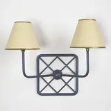 Jean Royere, applique a croisillons, c. 1955, enameled steel, parchment