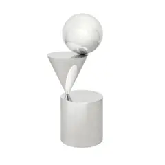 Tom Shannon, Universe [maquette], 2011, 2024 aluminum, steel, bearings, in three parts