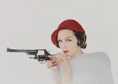 William Helburn, Lipstick Bullet, Joanna McCormick, 1955, Archival pigment print