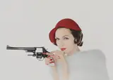 William Helburn, Lipstick Bullet, Joanna McCormick, 1955, Archival pigment print