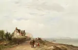 John Frederick Tennant, The coast road, oil on canvas