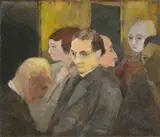 Heinrich Tischler, Menschen auf der Straße. 1920er-Jahre, Öl auf Leinwand
