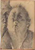 Horst Janssen, Selbstbildnis, 1971, Bleistift und Farbkreide auf bräunlichem Papier