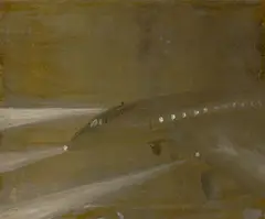 Norbert Schwontkowski, Landeanflug, 2003, Öl auf Leinwand