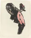 Emil Nolde, Händler, 1913, Farblithografie auf dünnem Japan