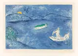 L'Echo“ (aus: „Daphnis et Chloé“) by Marc Chagall, 1961, Farblithografie auf Arches-Velin, sold Jun 2021