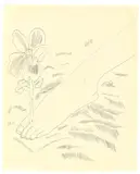 Foot with Flower by Andy Warhol, Um 1954, Kugelschreiber auf Papier, sold Jul 2020