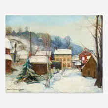 Della Barber, Winter Day, Lambertville, 1928, oil on canvas