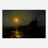 Boating Under the Full Moon by Frank Knox Morton Rehn, c. 1890, oil on panel, sold Jun 2020