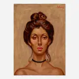 Saul Schary, Untitled (portrait of a woman), oil on canvas