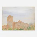 Arthur Bowen Davies, Untitled (town scene)